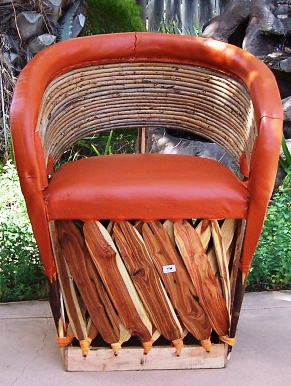 Mexican Equipale Twig Back And Leather, Mexican Leather And Wood Chairs